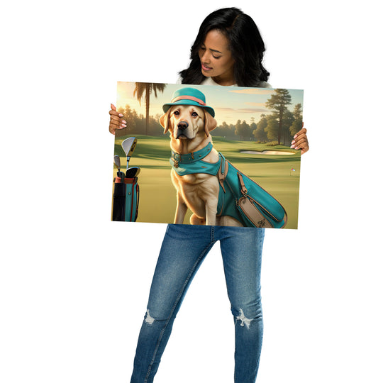 Poster-Labrador Retriever Golfer V12