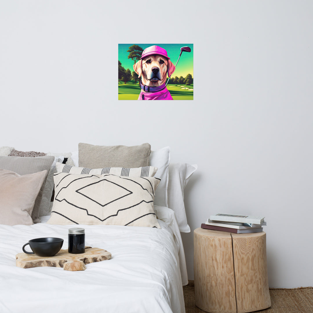 Poster-Labrador Retriever Golfer V16