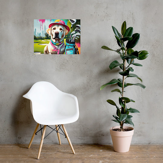 Poster-Labrador Retriever Golfer V15