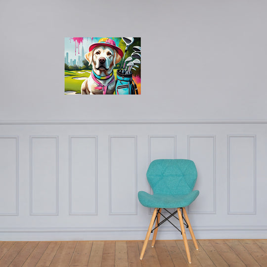 Poster-Labrador Retriever Golfer V15