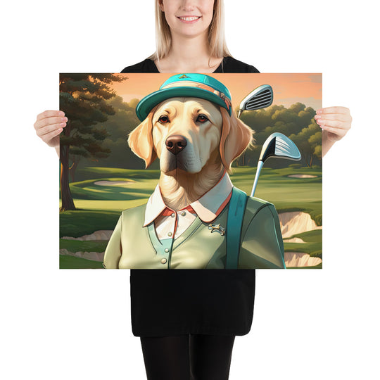 Poster-Labrador Retriever Golfer V14