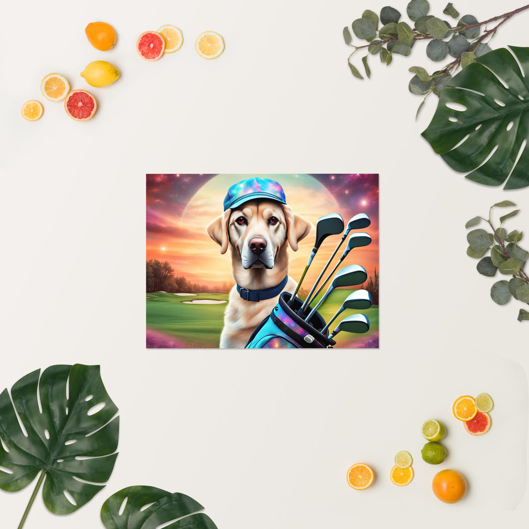 Poster-Labrador Retriever Golfer V13