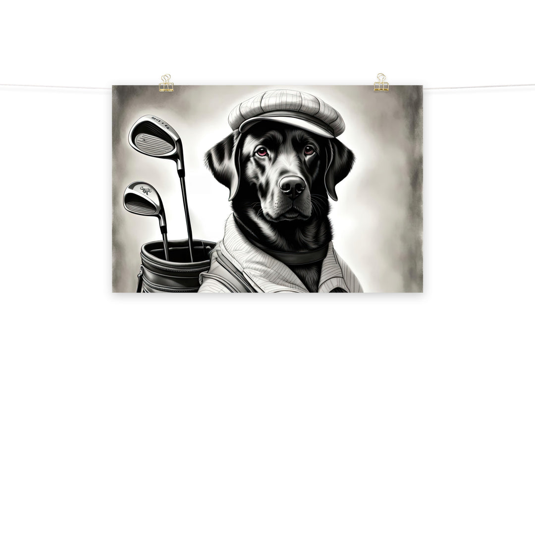 Poster-Labrador Retriever Golfer V11