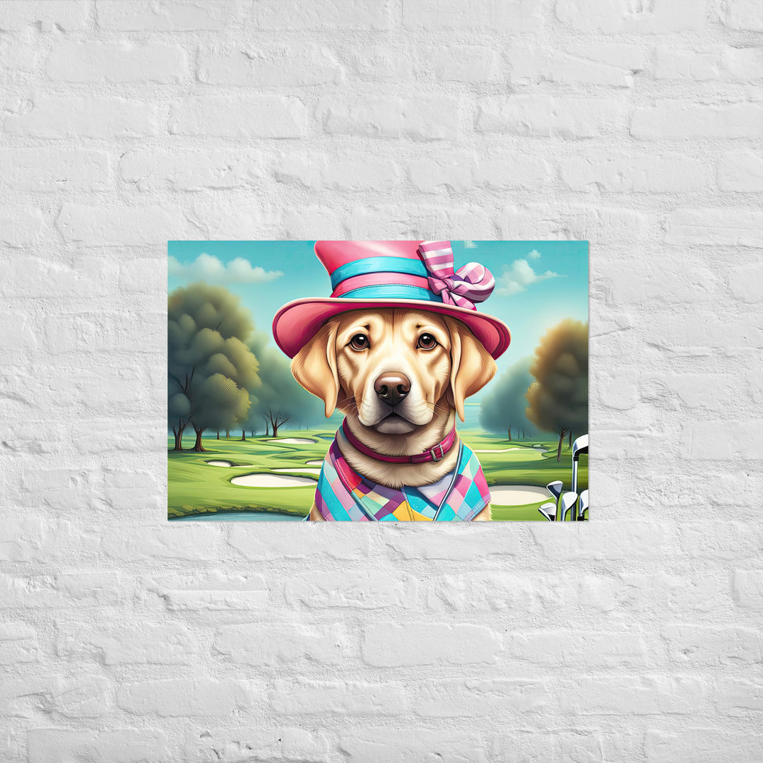 Poster-Labrador Retriever Golfer V9