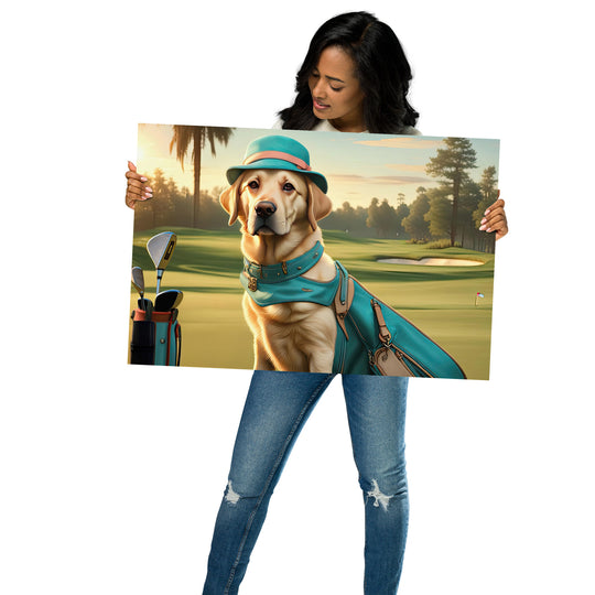 Poster-Labrador Retriever Golfer V12