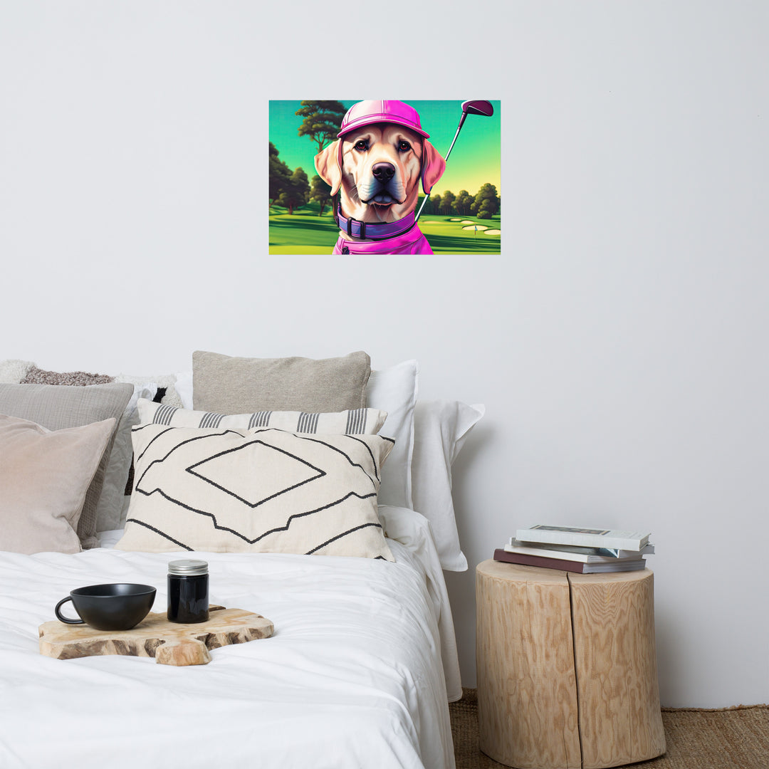 Poster-Labrador Retriever Golfer V16