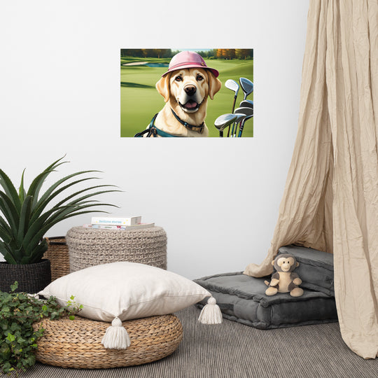 Poster-Labrador Retriever Golfer V19