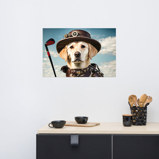 Poster-Labrador Retriever Golfer V20