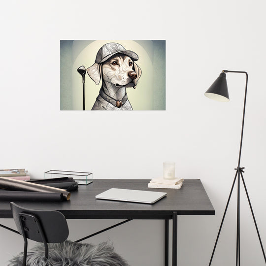 Poster-Labrador Retriever Golfer V22