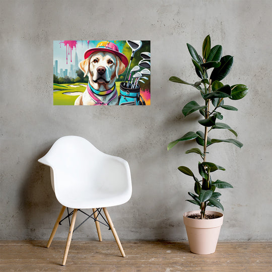 Poster-Labrador Retriever Golfer V15