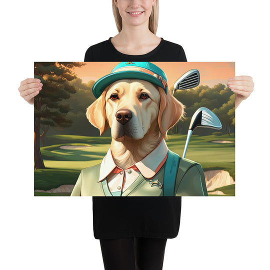 Poster-Labrador Retriever Golfer V14