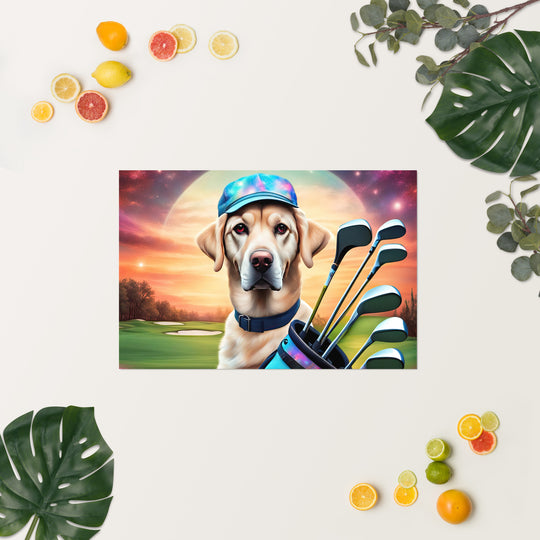 Poster-Labrador Retriever Golfer V13