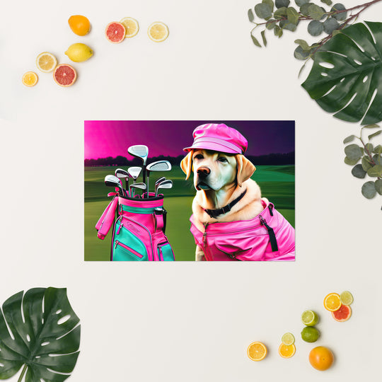 Poster-Labrador Retriever Golfer V17