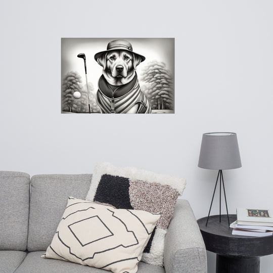 Poster-Labrador Retriever Golfer V7