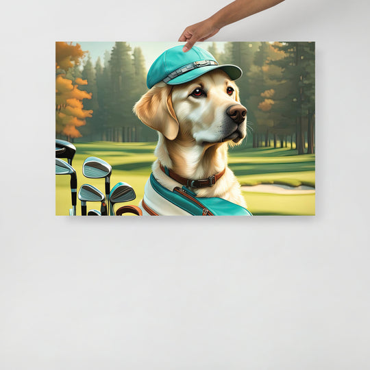 Poster-Labrador Retriever Golfer V10