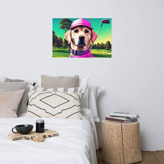 Poster-Labrador Retriever Golfer V16