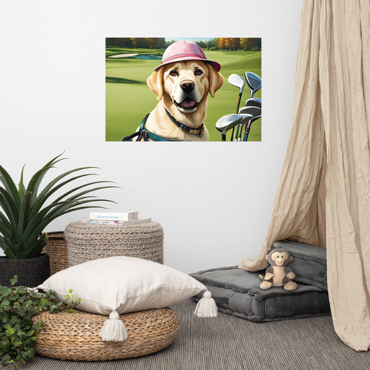 Poster-Labrador Retriever Golfer V19