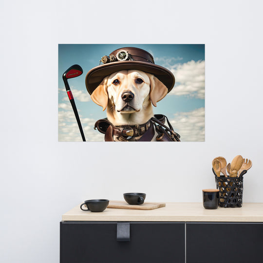 Poster-Labrador Retriever Golfer V20