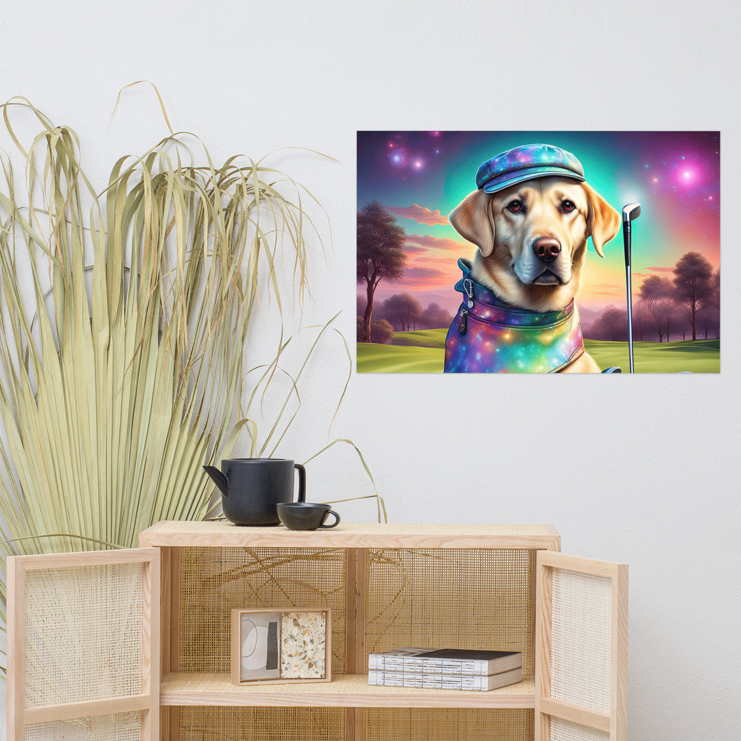 Poster-Labrador Retriever Golfer V21