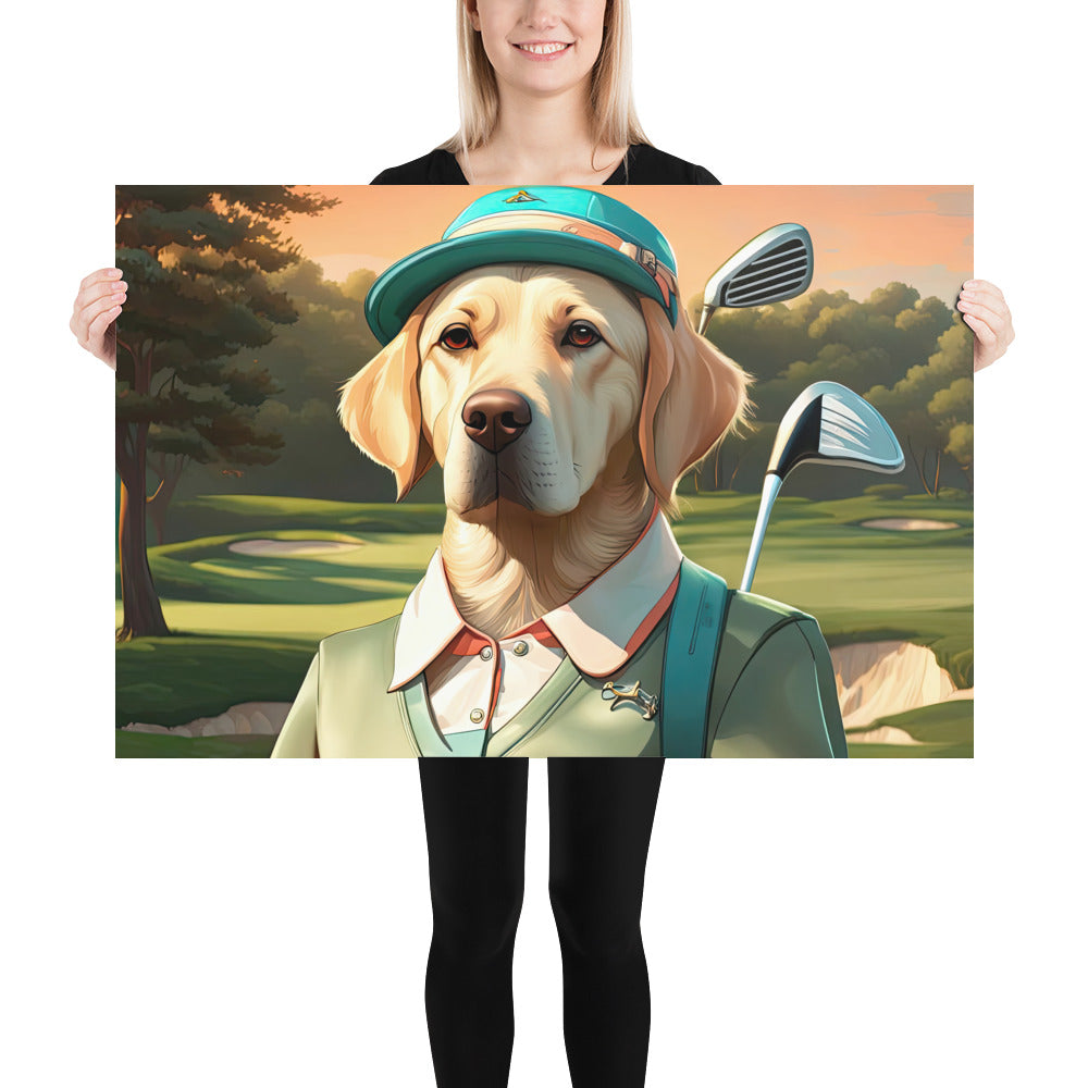 Poster-Labrador Retriever Golfer V14