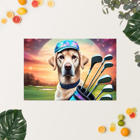 Poster-Labrador Retriever Golfer V13