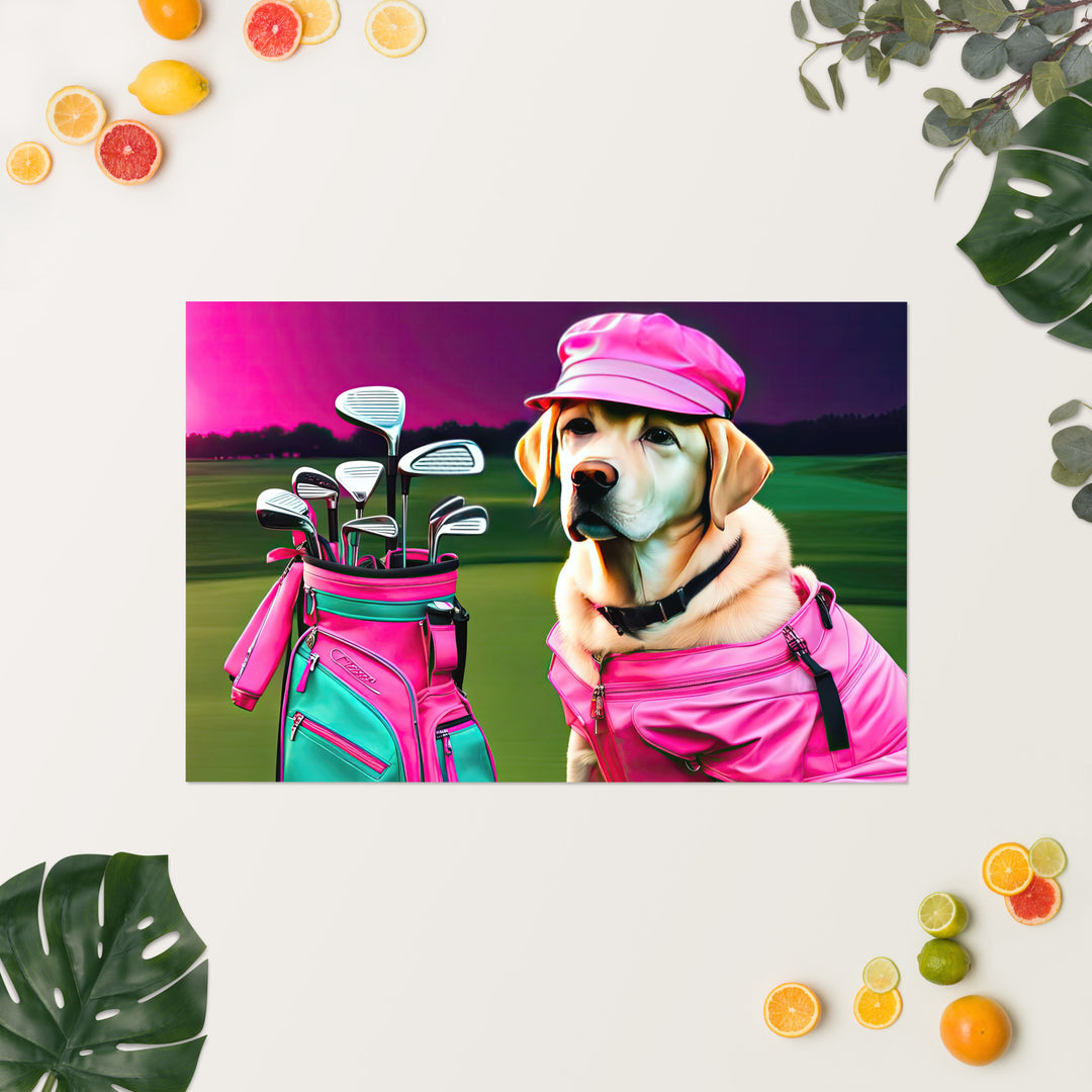 Poster-Labrador Retriever Golfer V17