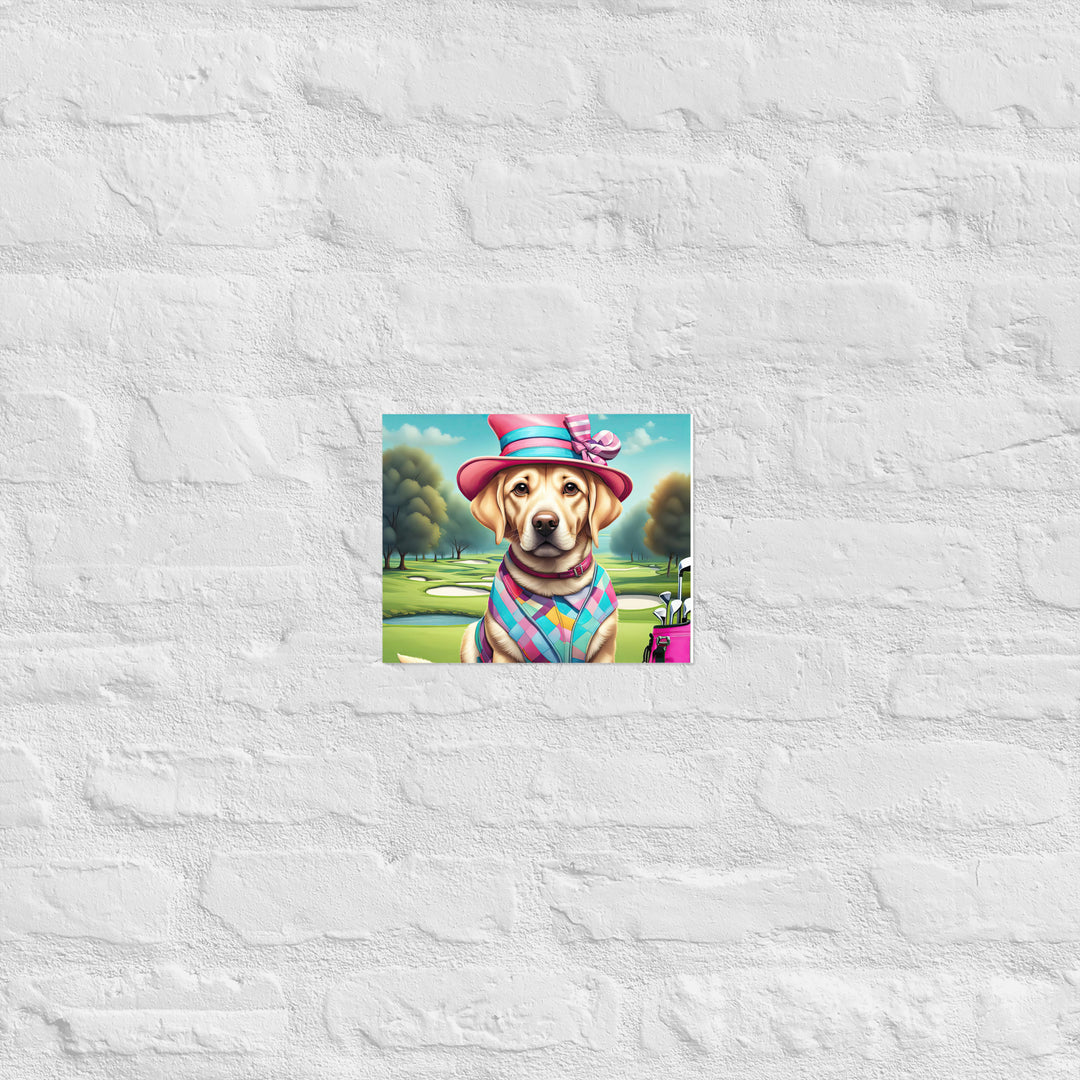 Poster-Labrador Retriever Golfer V9