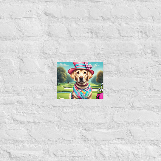 Poster-Labrador Retriever Golfer V9