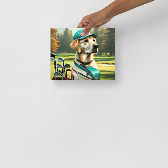 Poster-Labrador Retriever Golfer V10