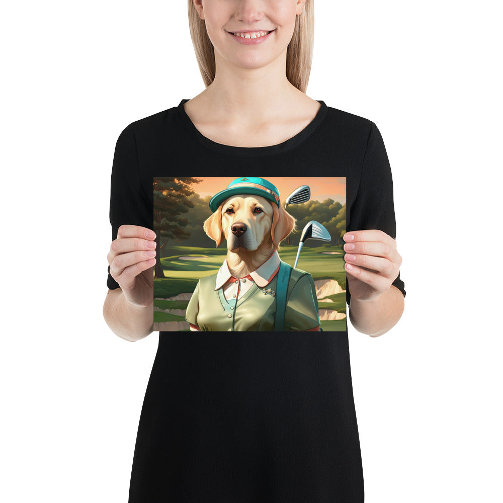 Poster-Labrador Retriever Golfer V14