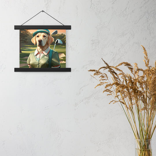 Poster with hangers-Labrador Retriever Golfer V14