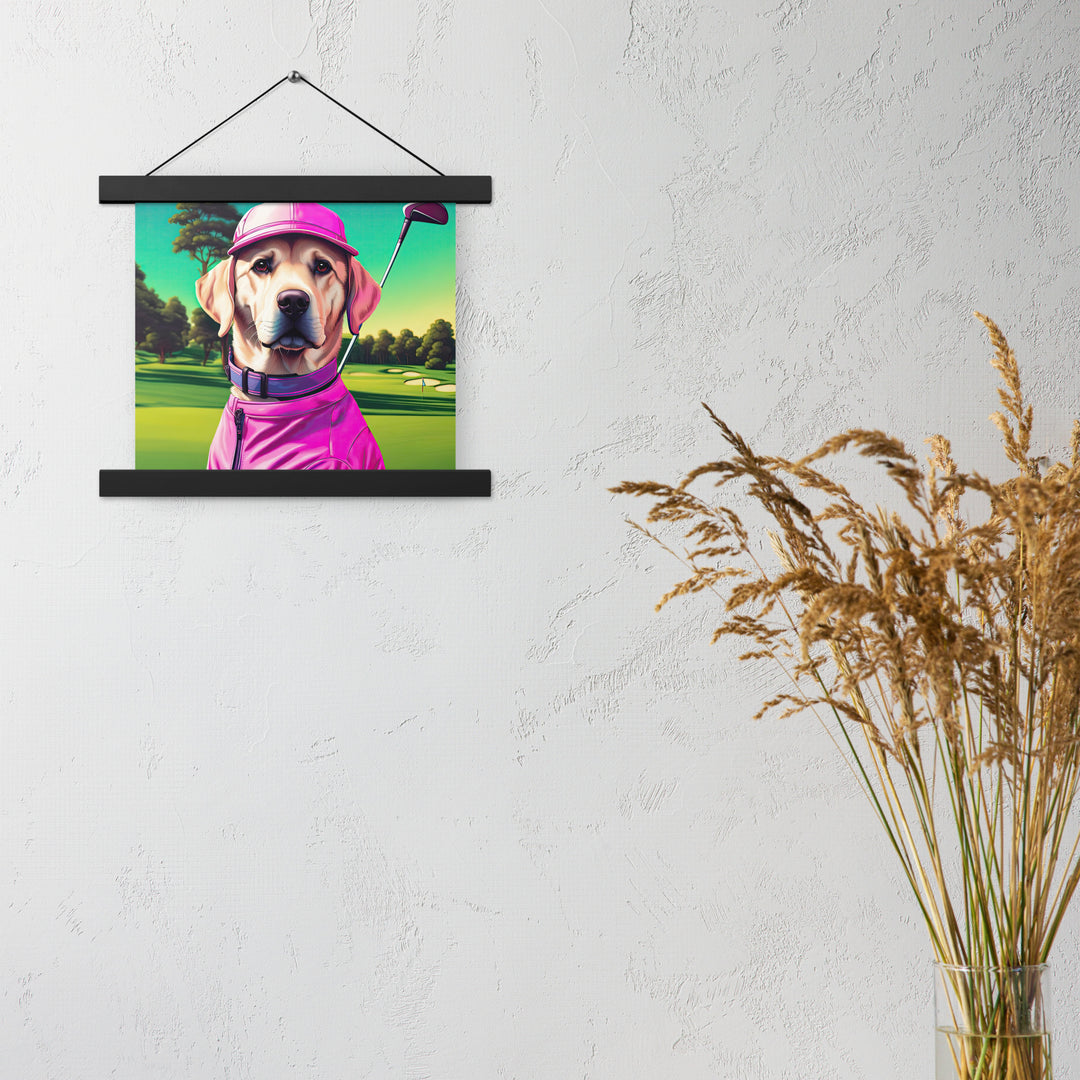 Poster with hangers-Labrador Retriever Golfer V16