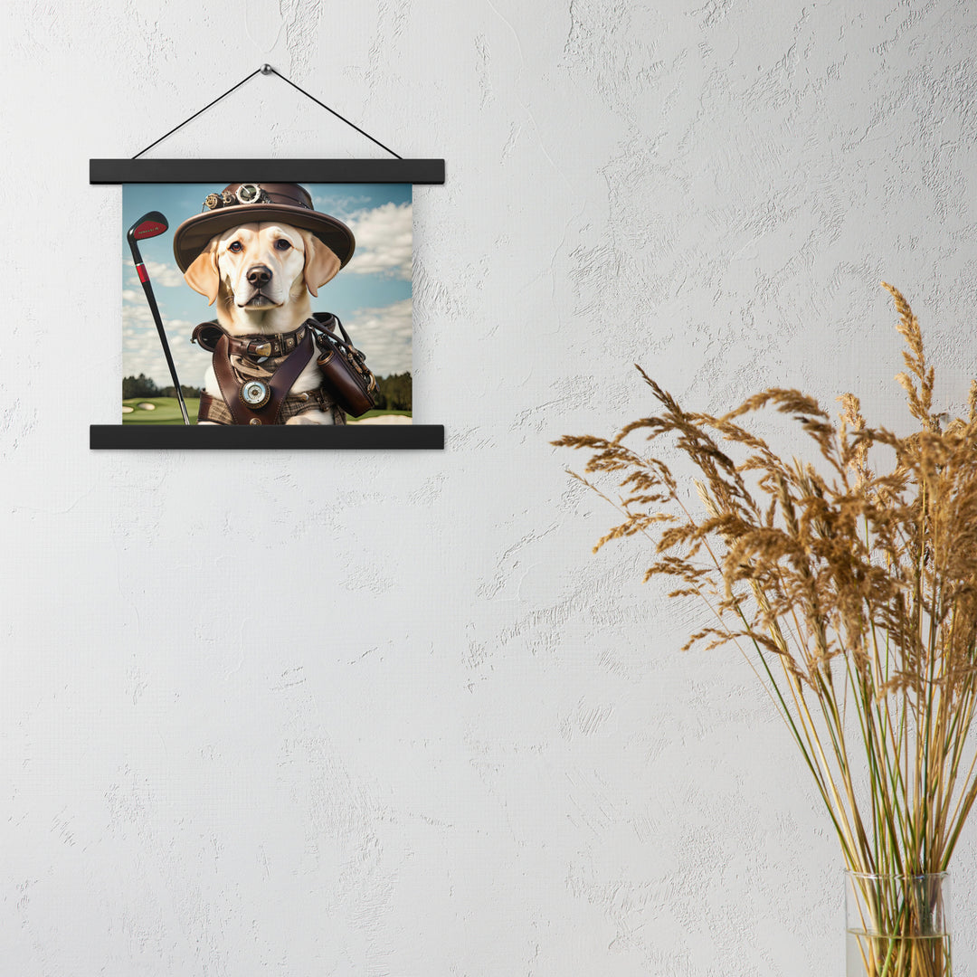 Poster with hangers-Labrador Retriever Golfer V20