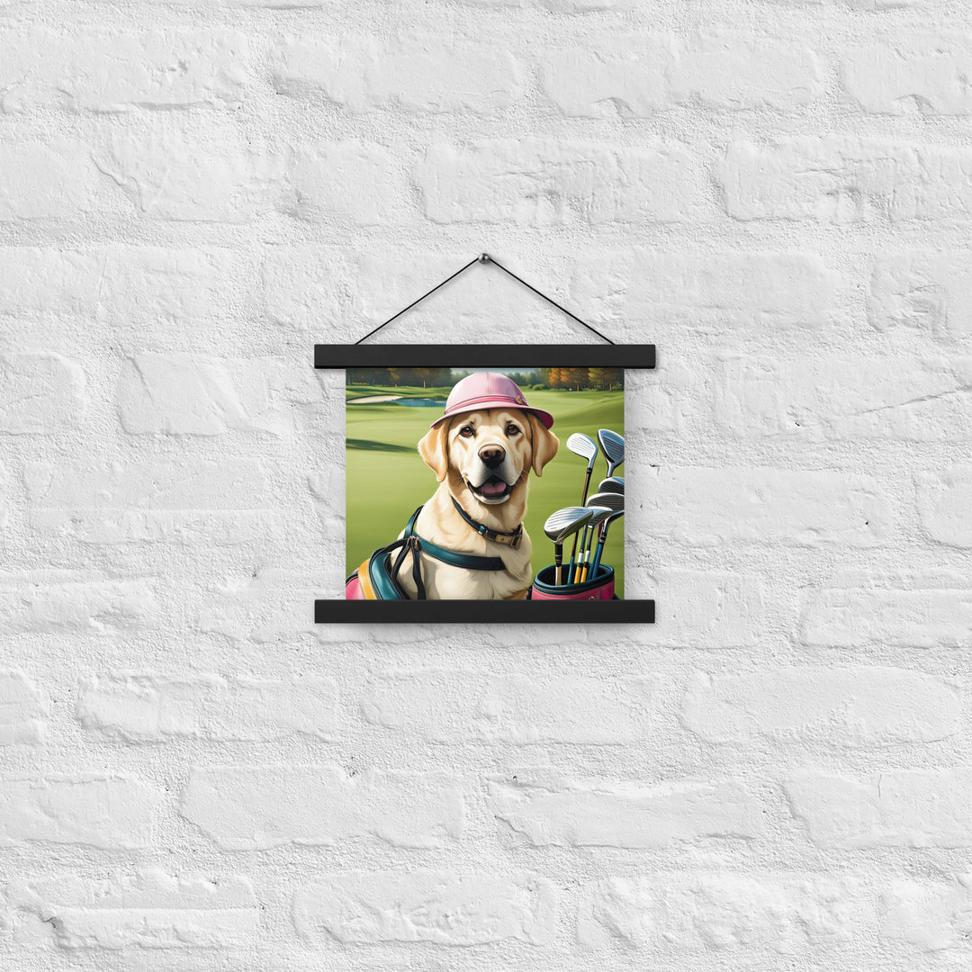 Poster with hangers-Labrador Retriever Golfer V19