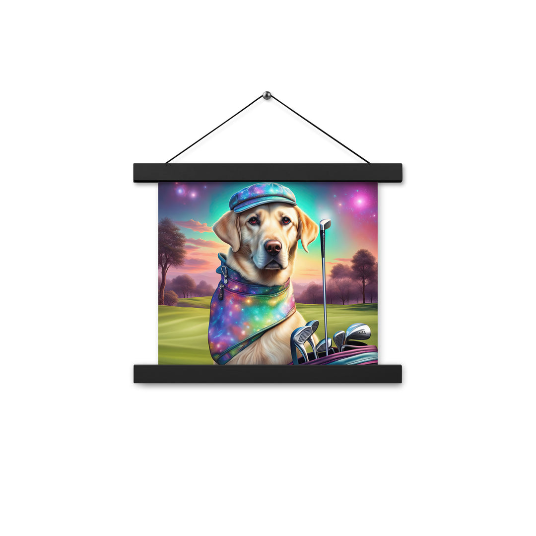 Poster with hangers-Labrador Retriever Golfer V21