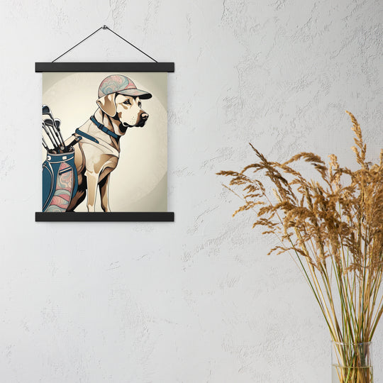 Poster with hangers-Labrador Retriever Golfer