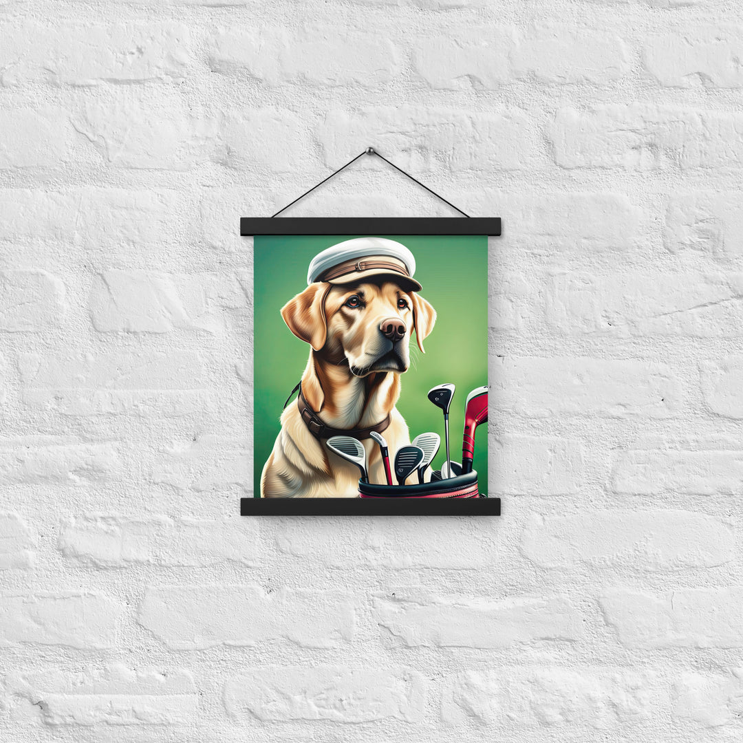 Poster with hangers-Labrador Retriever Golfer V3