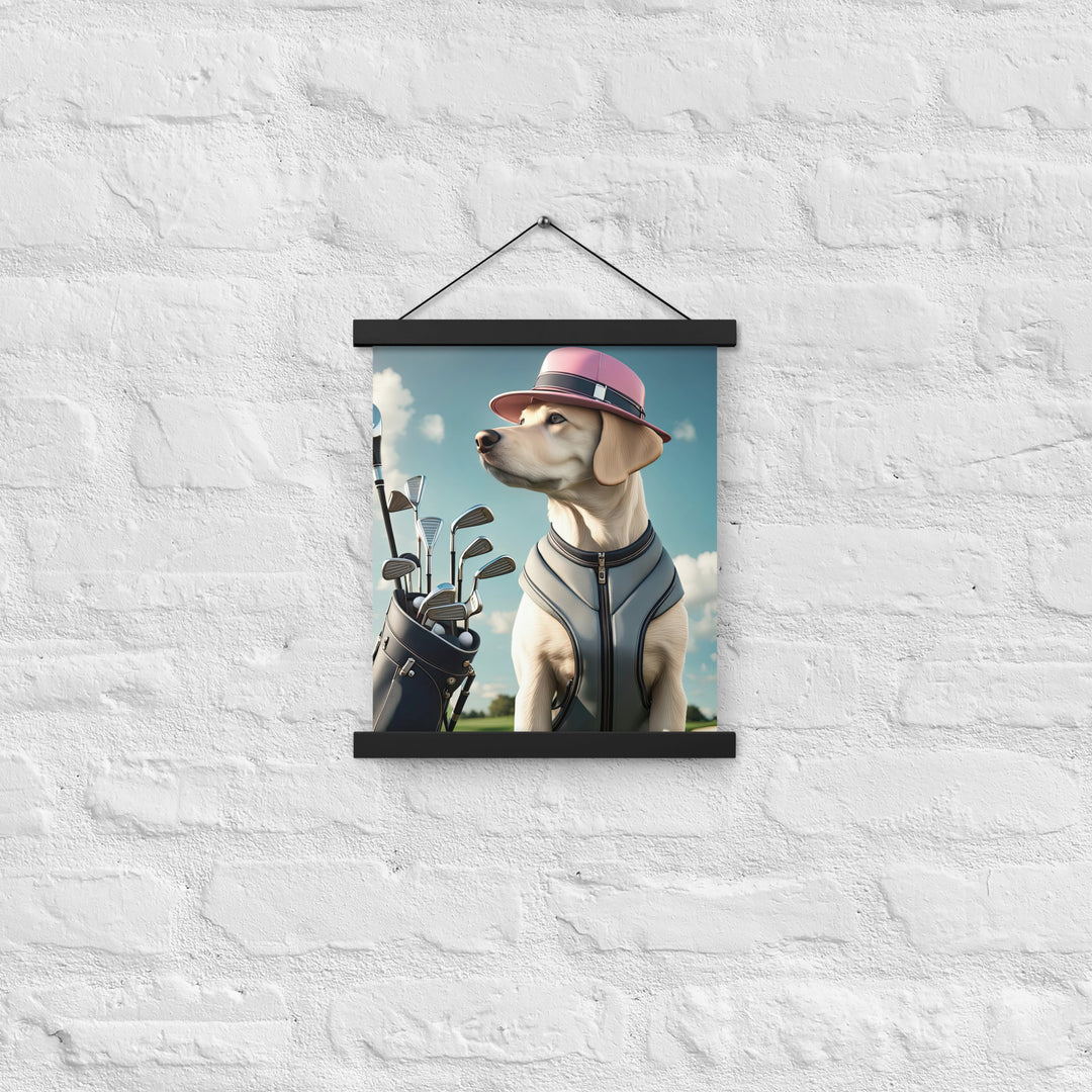 Poster with hangers-Labrador Retriever Golfer V4