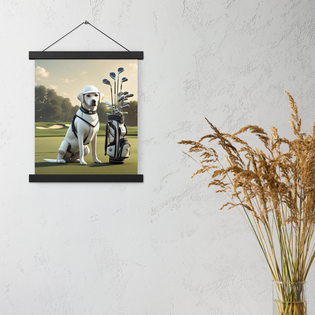 Poster with hangers-Labrador Retriever Golfer V6