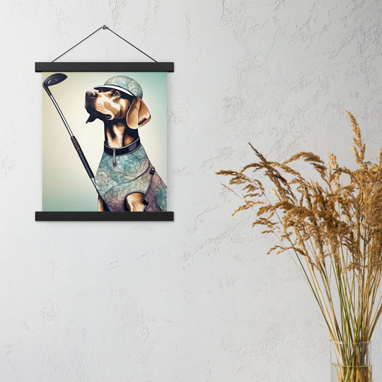 Poster with hangers-Labrador Retriever Golfer V8