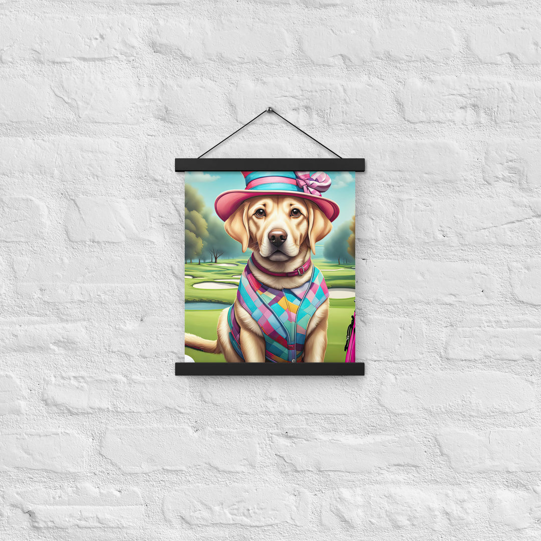 Poster with hangers-Labrador Retriever Golfer V9