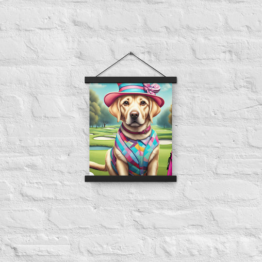 Poster with hangers-Labrador Retriever Golfer V9