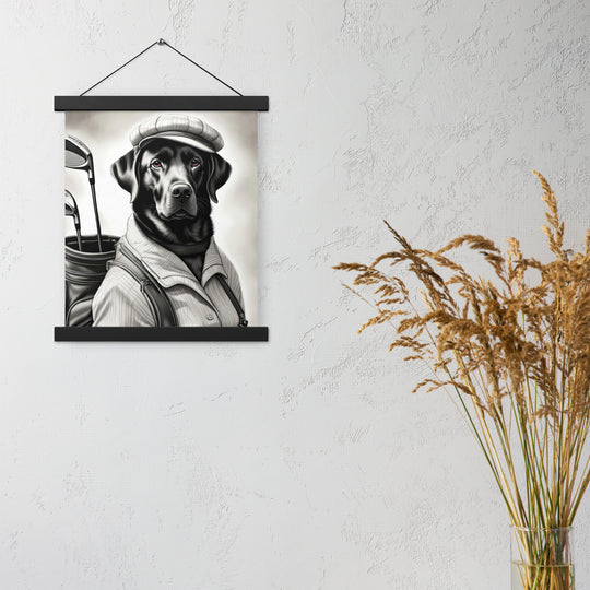 Poster with hangers-Labrador Retriever Golfer V11