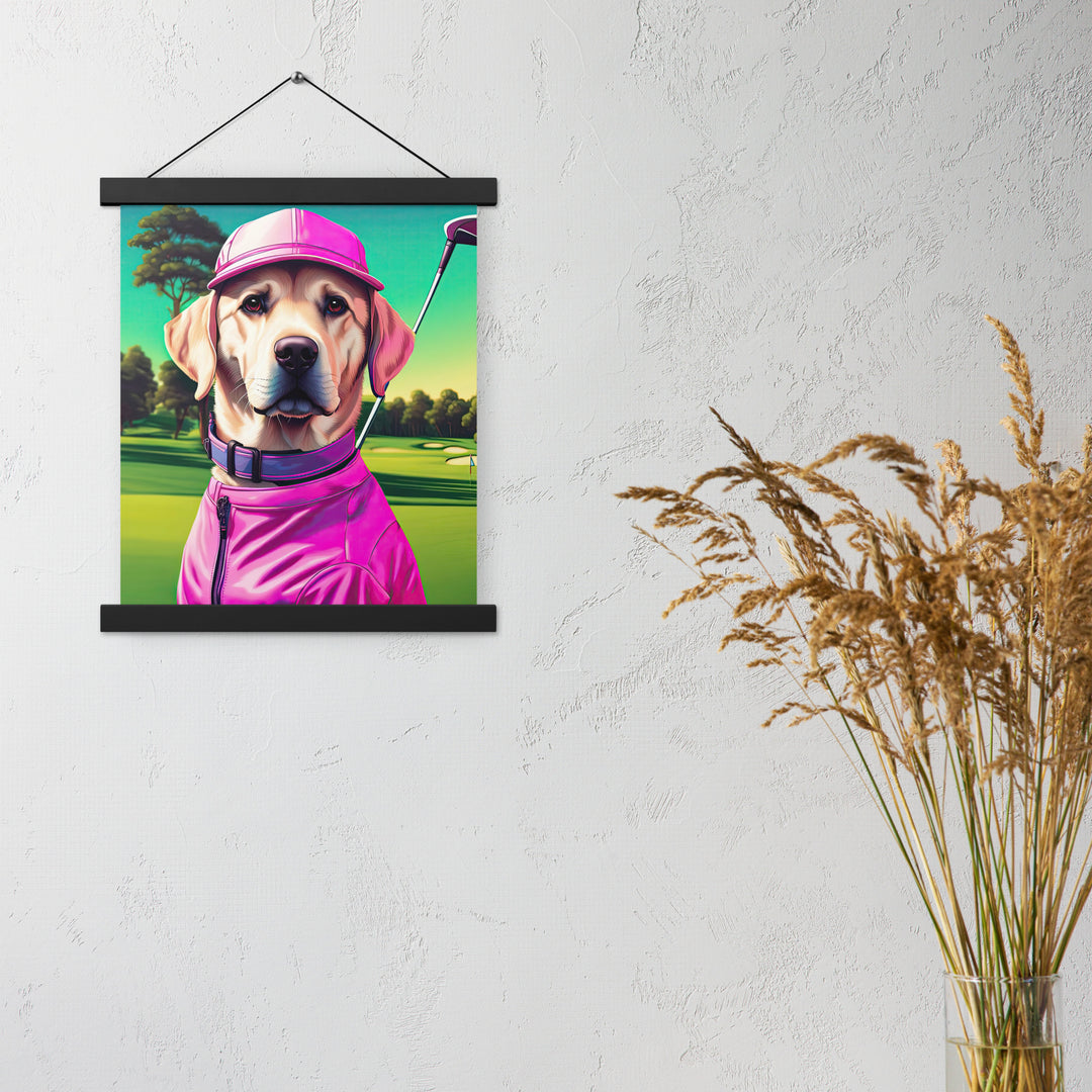 Poster with hangers-Labrador Retriever Golfer V16