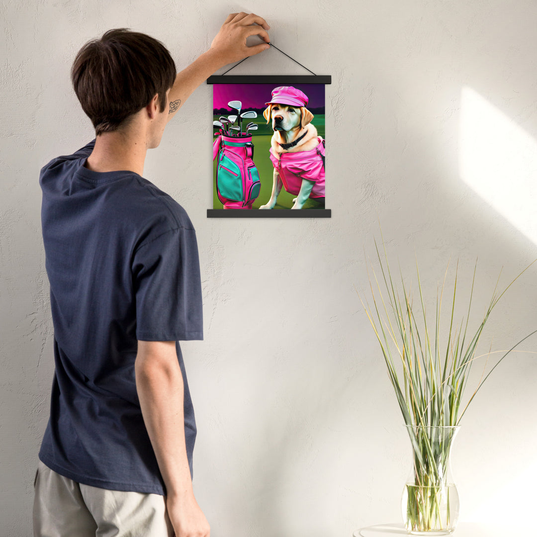 Poster with hangers-Labrador Retriever Golfer V17