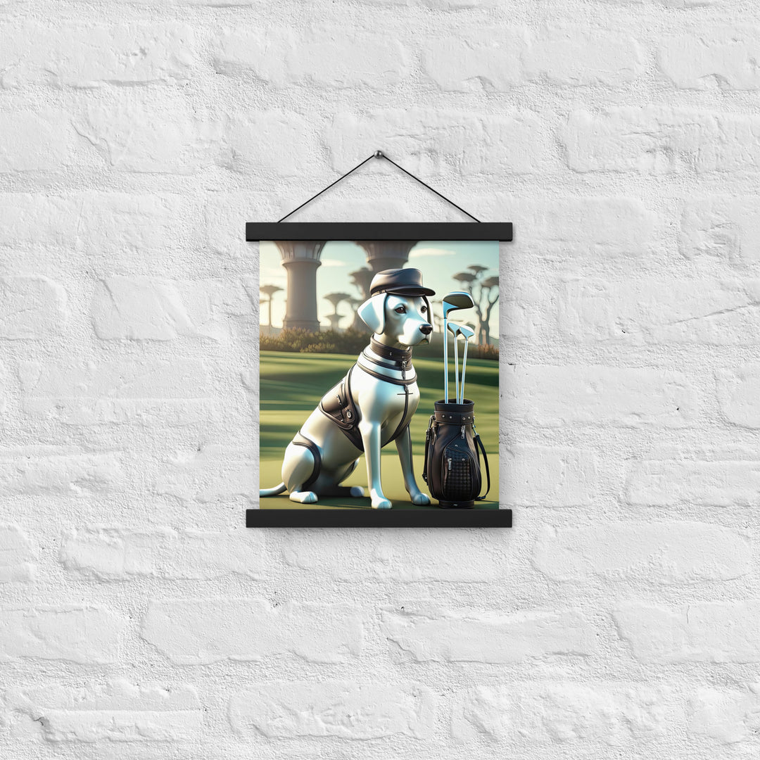 Poster with hangers-Labrador Retriever Golfer V18