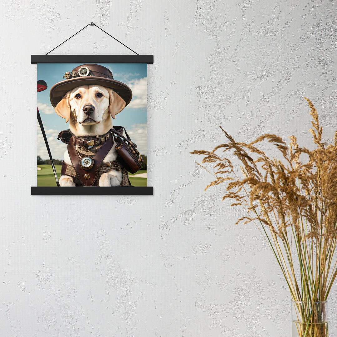 Poster with hangers-Labrador Retriever Golfer V20