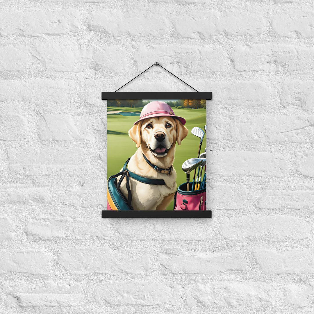 Poster with hangers-Labrador Retriever Golfer V19