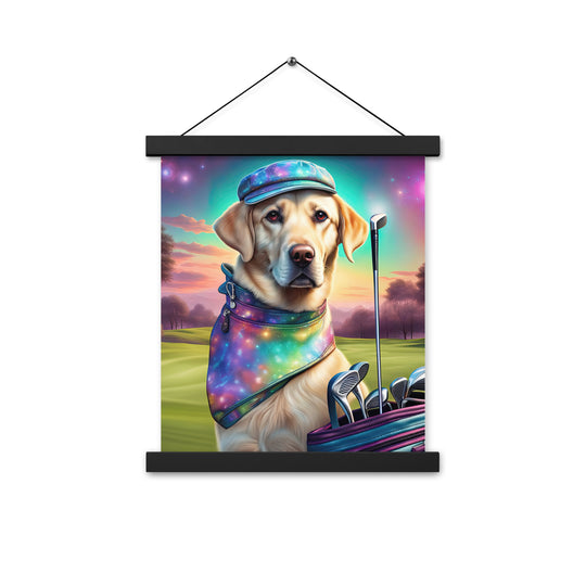 Poster with hangers-Labrador Retriever Golfer V21