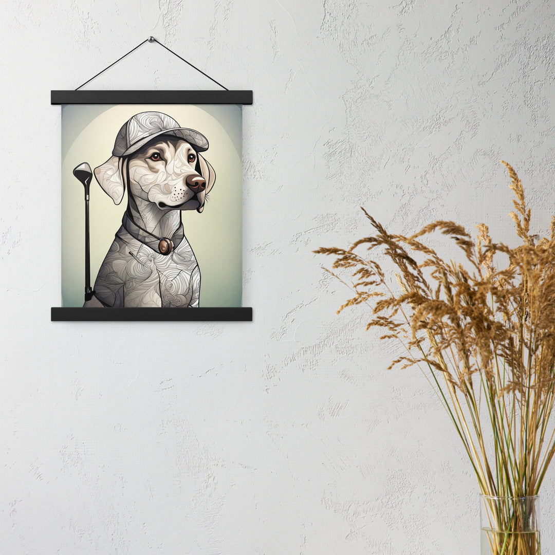 Poster with hangers-Labrador Retriever Golfer V22